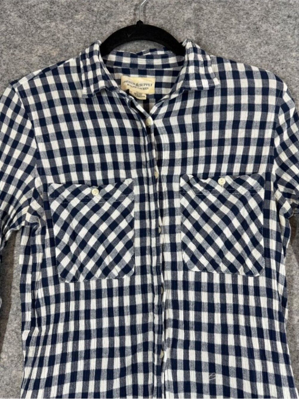 Ralph Lauren Denim & Supply Gingham Romper Blue White SP Cottagecore Boho - Picture 6 of 14